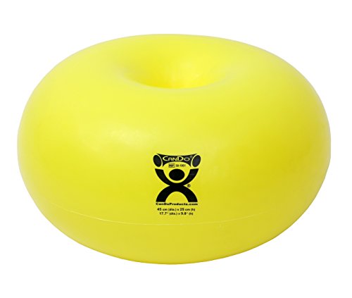 Product Cover CanDo Donut Exercise, Workout, Core Training, Swiss Stability Ball for Yoga, Pilates and Balance Training in Gym, Office or Classroom.  Yellow, 45 cm W x 25 cm