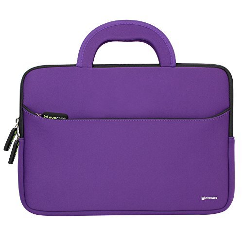 Product Cover Evecase HP Stream 11 UltraPortable Handle Carrying Portfolio Neoprene Sleeve Case Bag for HP Stream 11 11-d010nr Notebook 11.6 inch Laptop - Purple