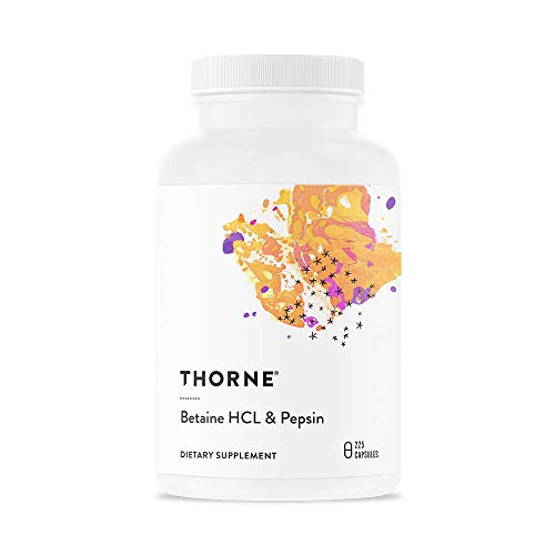 Product Cover Thorne Research - Betaine HCL & Pepsin - Digestive Enzymes for Protein Breakdown and Absorption - 225 Capsules