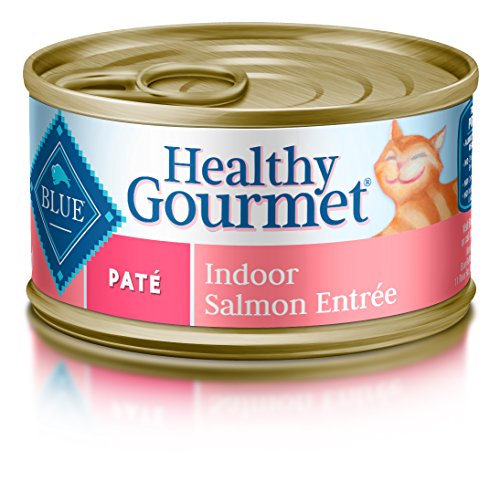 Product Cover Blue Buffalo Healthy Gourmet Natural Adult Pate Wet Cat Food, Indoor Salmon 3-oz Cans (Pack of 24)