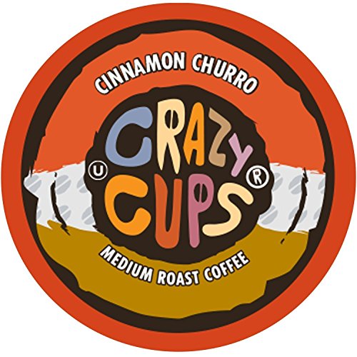 Product Cover Crazy Cups Flavored Coffee, for the Keurig K Cups 2.0 Brewers, Cinnamon Churro, 22 Count