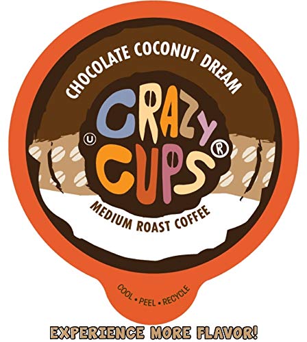 Product Cover Crazy Cups Flavored Coffee for Keurig K-Cup Machines, Chocolate Coconut Dream, Hot or Iced Drinks, 22 Single Serve, Recyclable Pods