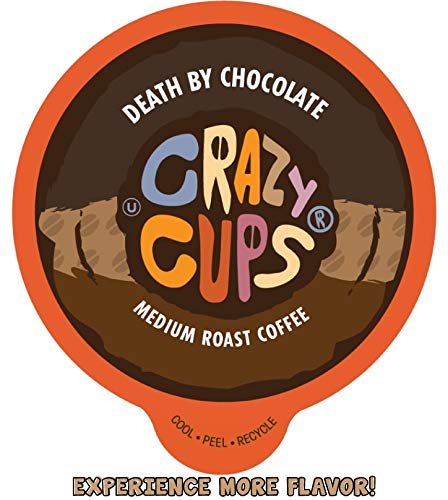 Product Cover Crazy Cups Flavored Hot or Iced Coffee for Keurig Kcups 2.0 Brewers, Death by Chocolate, 22 Count