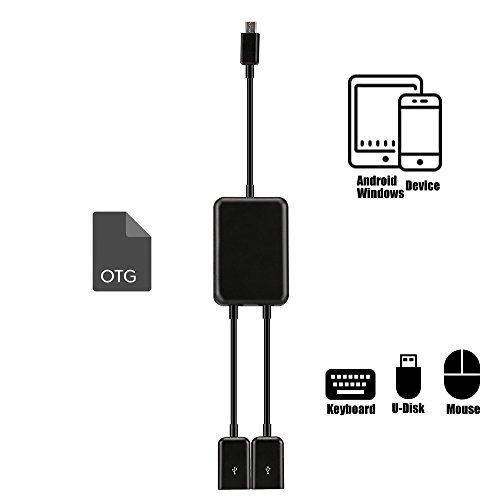 Product Cover TUSITA 2-Port Micro USB Hub for Fire TV Cube - USB 2.0 OTG Splitter Adapter for Raspbian Raspberry Pi 2 3 Zero W,Windows,Android Smart Phone Tablet,Linux