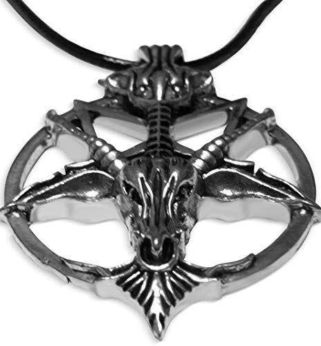 Product Cover Niche-Finds Inverted Pentagram Sabbatic Goat Head Pendant Necklace Baphomet LaVeyan LaVey Satainism
