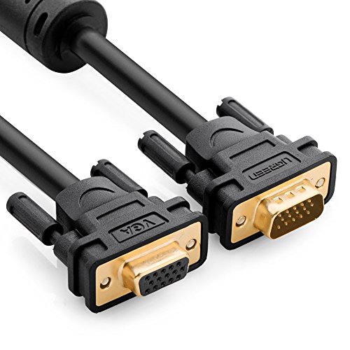 Product Cover UGREEN VGA Extension Cable SVGA Male to Female HD15 Monitor Video Adapter Cable with Ferrite Cores Support 1080P Full HD for Laptop, PC, Projector, HDTV, Display and More VGA Enabled Devices (6FT)