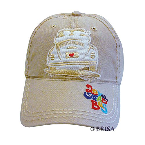 Product Cover VW Collection by BRISA Genuine Volkswagen VW Bug Beetle Unisex Adult's Beige Denim Baseball Cap One-Size