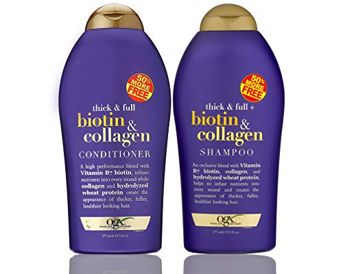 Product Cover OGX (Thick & Full) Biotin & Collagen Shampoo + Conditioner 19.5oz, Duo-Set