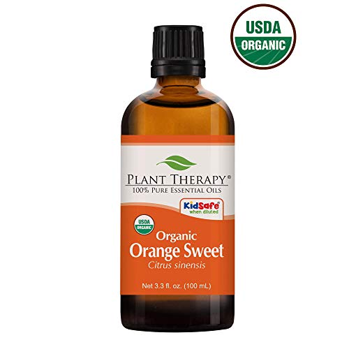 Product Cover Plant Therapy Orange Sweet Organic Essential Oil 100% Pure, USDA Certified Organic, Undiluted, Natural Aromatherapy, Therapeutic Grade 100 mL (3.3 oz)