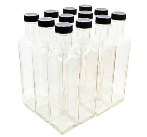 Product Cover Clear Glass Quadra Bottles, 250ml (8.5 Fl Oz) - Case of 12