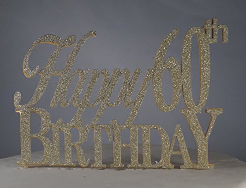 Product Cover All About Details Gold Happy-60Th-Birthday Cake Topper