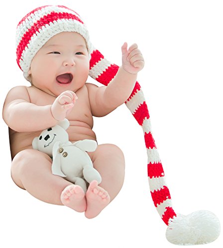 Product Cover Baby Red White Outside Crochet Stocking Hat Baby Photograph Props Redwhite One Size