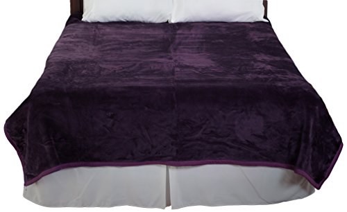 Product Cover Lavish Home Solid Soft Heavy Thick Plush Mink Blanket 8 Pound - Purple