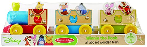 Product Cover Melissa & Doug Disney Baby Winnie the Pooh All Aboard Wooden Train With 3 Train Cars and 5 Characters