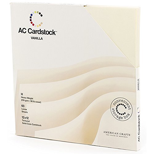 Product Cover American Crafts Textured Cardstock Pack 12x12 60/Pkg-Solid Vanilla