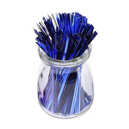 Product Cover Sago Brothers 200pcs 4 Inches Metallic Twist Ties (Blue)