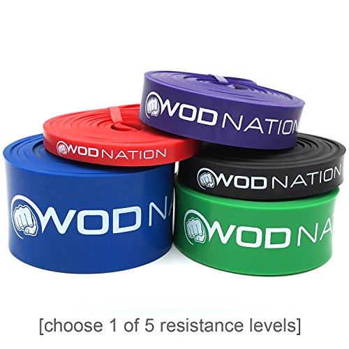 Product Cover WOD Nation Pull up Assistance Bands Best for Pullup Assist, Chin Ups, Resistance Band Exercise, Stretch, Mobility Work & Serious Fitness - Single Band 41 inch Straps | 1 Red 10-35 lbs