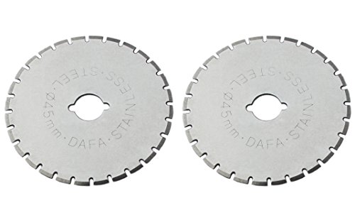 Product Cover Dafa 45mm Skip Blades for Rotary Cutters, 2 Perforating Rotary Cutter Blades Per Pack, Fits Most Rotary Cutters