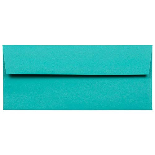 Product Cover JAM PAPER #10 Business Colored Envelopes - 4 1/8 x 9 1/2 - Sea Blue Recycled - 50/Pack