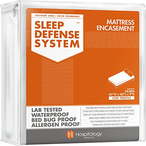 Product Cover HOSPITOLOGY PRODUCTS Sleep Defense System - Zippered Mattress Encasement - Queen - Hypoallergenic - Waterproof - Bed Bug & Dust Mite Proof - Stretchable - Low Profile 9