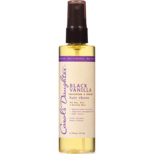 Product Cover Carol's Daughter Black Vanilla Moisture & Shine Hair Sheen For Dry Hair and Dull Hair, with Shea Butter, Jojoba Oil, and Sweet Almond Oil, Paraben Free Hair Sheen, 4.3 Fl Oz (Pack of 1)