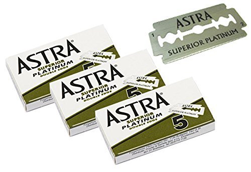 Product Cover Astra Superior Premium Platinum Double Edge Safety Razor Blades 3 Pack of 5 Blades (3)