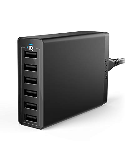 Product Cover USB Wall Charger, Anker 60W 6 Port USB Charging Station, PowerPort 6 Multi USB Charger for iPhone Xs/Max/XR/X/8/7/Plus, iPad Pro/Air 2/Mini/iPod, Galaxy S9/S8/S7/Edge/Plus, Note, LG, HTC, and More