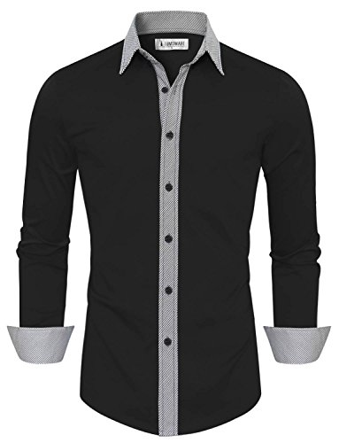 Product Cover TAM WARE Mens Casual Slim Fit Contrast Lining Button Down Dress Shirts