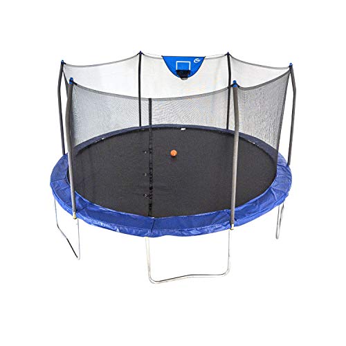 Product Cover Skywalker Trampolines 15-Foot Jump N' Dunk Trampoline with Enclosure Net - Basketball Trampoline