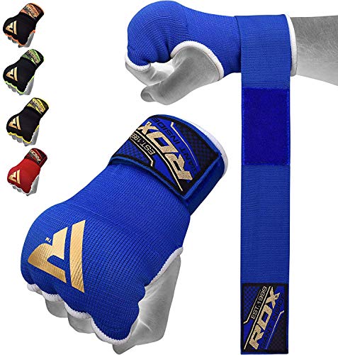 Product Cover RDX Training Boxing Inner Gloves Hand Wraps MMA Fist Protector Bandages Mitts,Blue,Medium