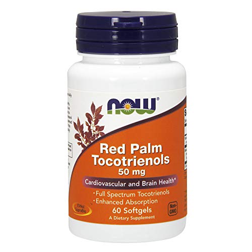 Product Cover NOW Supplements, Red Palm Tocotrienols 50 mg, with Enhanced Absorption of Full Spectrum Tocotrienols, 60 Softgels
