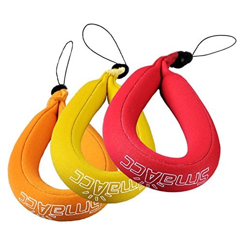 Product Cover SmaAcc Waterproof Camera Floating Strap for Underwater Camera，Universal Wristband/Hand Grip Lanyard Compatible with GoPro/Nikon AW110/Canon D20 D30/Sony/Pentax/Camcorder/Panasonic(Yellow, Red, Orange)