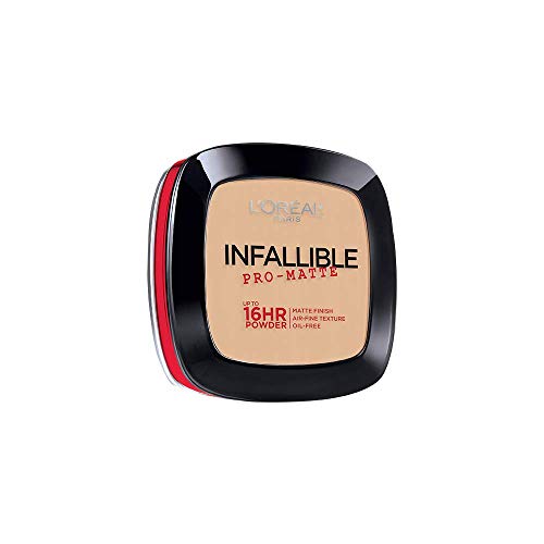 Product Cover L'Oréal Paris Makeup Infallible Pro-Matte Powder, lightweight pressed face powder, 16hr shine-defying matte finish, absorbs excess oil and reduces shine, pro-look and long wear, Porcelain, 0.31 oz.