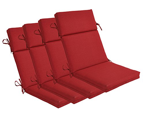 Product Cover BOSSIMA Indoor Outdoor High Back Chair Cushions Replacement Patio Chair Seat Cushions Set of 4 Rust Red