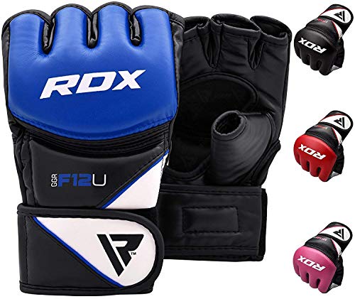 Product Cover RDX MMA Gloves for Grappling Martial Arts Training | D. Cut Palm Maya Hide Leather Sparring Mitts| Perfect for Cage Fighting, Combat Sports, Punching Bag, Muay Thai & Kickboxing