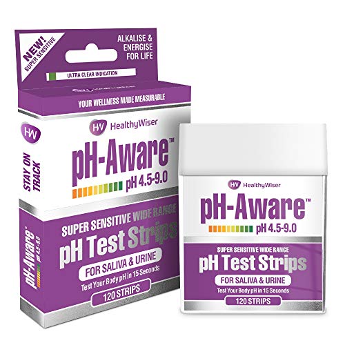 Product Cover pH Test Strips 120ct - Tests Body pH Levels for Alkaline & Acid Levels Using Saliva & Urine. Track & Monitor Your pH Balance & A Healthy Diet, Get Accurate Results in s. pH Scale 4.5-9