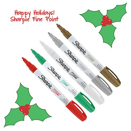 Product Cover Sharpe Oil-Based Paint Markers, Fine Point, Pack of 5 - Christmas Holiday Colors