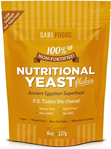 Product Cover Pure Natural Non-Fortified Nutritional Yeast Flakes (8 oz.) Whole Food Based Protein Powder, Vitamin B Complex, Beta-glucans and All 18 Amino Acids
