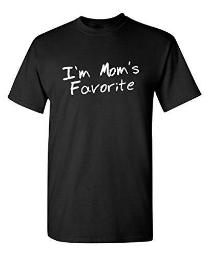 Product Cover I'm Mom's Favorite Graphic Novelty Sarcastic Funny T Shirt L Black