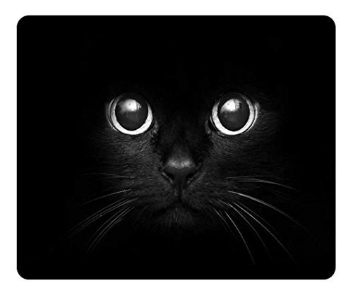 Product Cover Personalized Unique Design Oblong Shaped Mouse Pad Black Cat