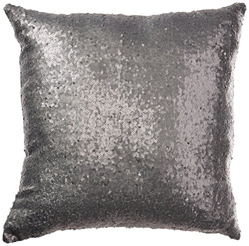 Product Cover Stylish Comfy Solid Color Sequins Cushion Cover Throw Pillow Case Cafe Decor (Gray)
