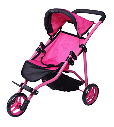 Product Cover Precious Toys Jogger Hot Pink Doll Stroller, Black Foam Handles and Hot Pink Frame - 0129A
