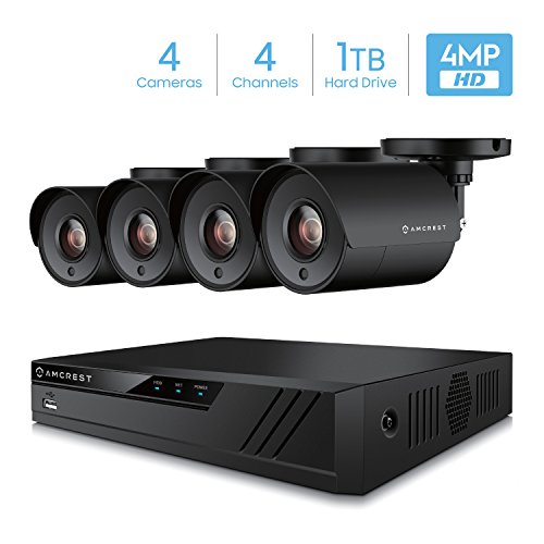 Product Cover Amcrest UltraHD 4MP 4CH Home Security Camera System with 4 x 4-Megapixel Weatherproof Outdoor Security Cameras, 4MP DVR w/ Pre-Installed 1TB Hard Drive, Night Vision, BNC Cables (AMDV40M4-4B-B)