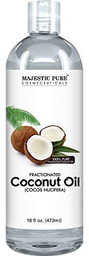 Product Cover Majestic Pure Fractionated Coconut Oil, For Aromatherapy Relaxing Massage, Carrier Oil for Diluting Essential Oils, Hair & Skin Care Benefits, Moisturizer & Softener - 16 Ounces