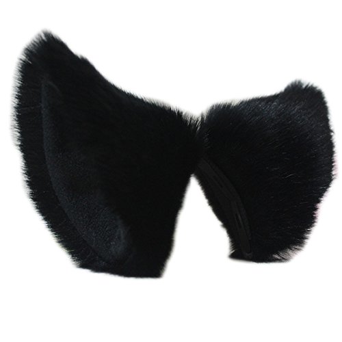 Product Cover Hot Sweet Lovely Anime Lolita Cosplay Fancy Neko Cat Ears Hair Clip Black