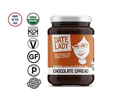 Product Cover Date Lady Organic Chocolate Spread  | Vegan, Paleo, Gluten-free & Kosher (1 Jar)