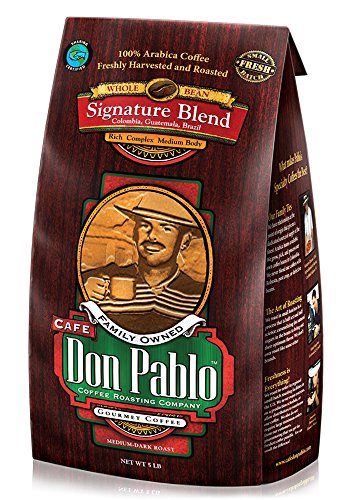 Product Cover 5LB Cafe Don Pablo Gourmet Coffee Signature Blend - Medium-Dark Roast Coffee - Whole Bean Coffee - 5 Pound (5lb ) Bag