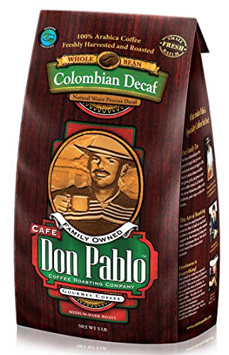 Product Cover Cafe Don Pablo 5LB Decaf Swiss Water Process Colombian Gourmet Coffee Decaffeinated - Medium-Dark Roast - Whole Bean Coffee - 5 Pound (5 lb) Bag