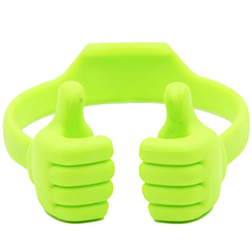 Product Cover Honsky Thumbs-up Cell Phone Stand Holder, Tablet Stand Cradle for Desk Desktop Smartphone Cellphone Mobile Phone Tablets - Universal Adjustable Flexible, Green