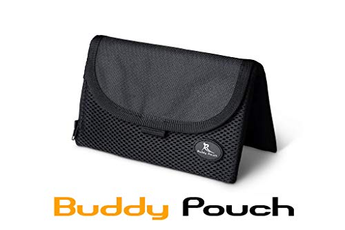 Product Cover Running Buddy Magnetic Buddy Pouch: Magnet Pocket Pouches for Cell Phones, iPhone & Other Gear - Beltless Running Pouch Waist Bag for Running, Traveling, Hiking & Cycling (Black, XL (6 3/4